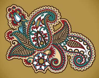 Henna floral tattoo design clipart