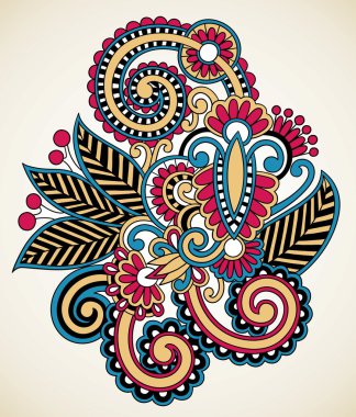 Henna floral tattoo design clipart