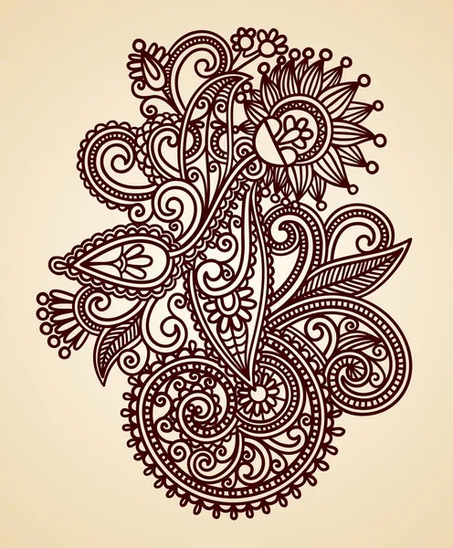 Diseño de tatuaje floral de henna — Archivo Imágenes Vectoriales