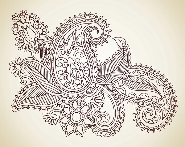 Henna blommig tatuering design — Stock vektor