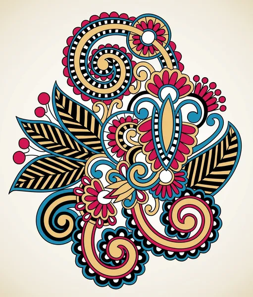 Tatouage floral au henné — Image vectorielle