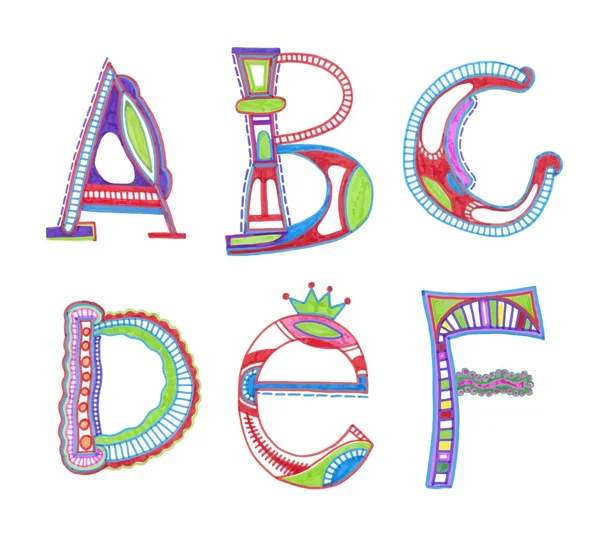 Sketchy alphabet design — Stock Vector