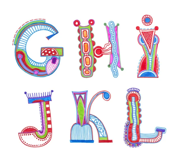 Sketchy alphabet design — Stock Vector