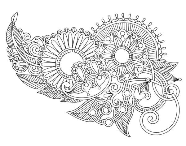 Diseño de tatuaje floral de henna — Vector de stock