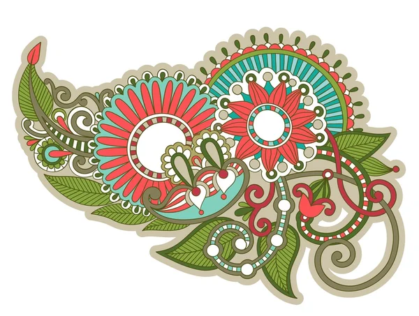 Diseño de tatuaje floral de henna — Vector de stock