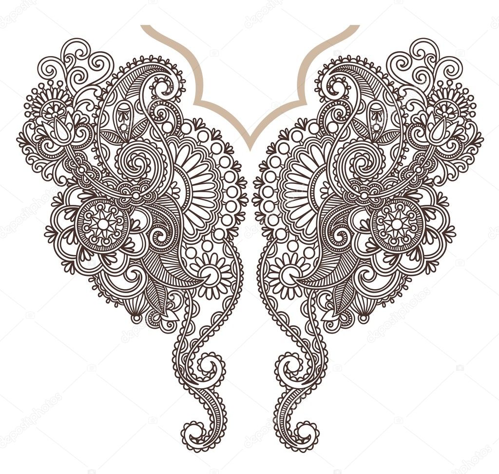 Download Neckline embroidery fashion — Stock Vector © karakotsya ...