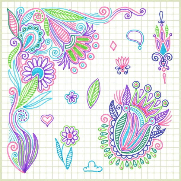 Doodle élément vecteur fleur — Image vectorielle