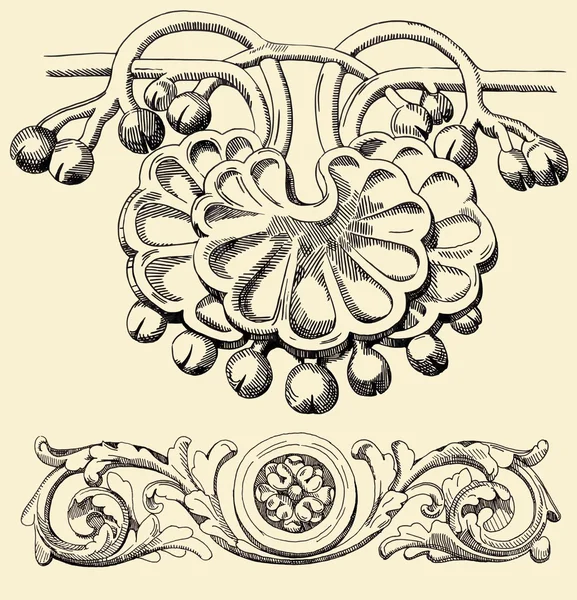 Reliefer av 1800-talet kiev byggnader — Stock vektor