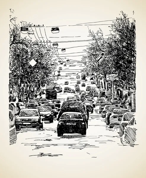 Composición del tráfico urbano — Archivo Imágenes Vectoriales