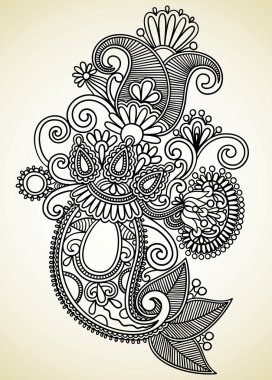 Ornate flower design clipart