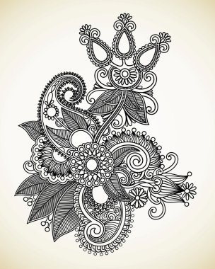 Ornate flower design clipart