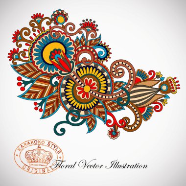 Ornate flower design clipart