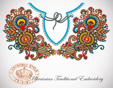 Neckline embroidery fashion clipart