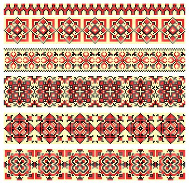 Cross-stitch ethnic Ukraine pattern clipart