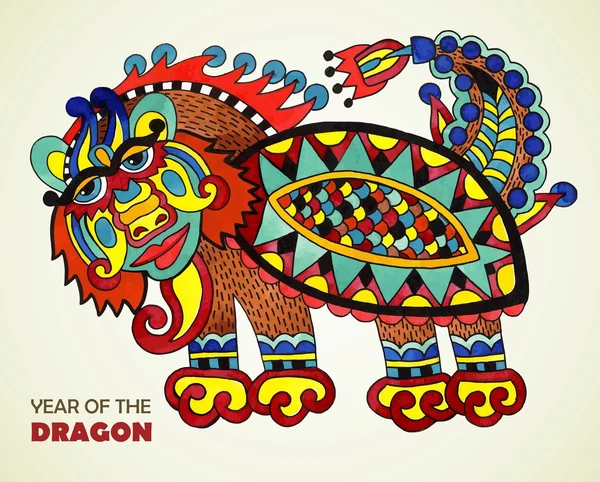 Ескіз унікальний дракона — стоковий вектор