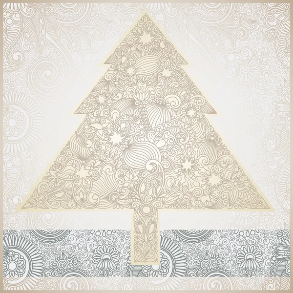 Jul bakgrund med träd — Stock vektor