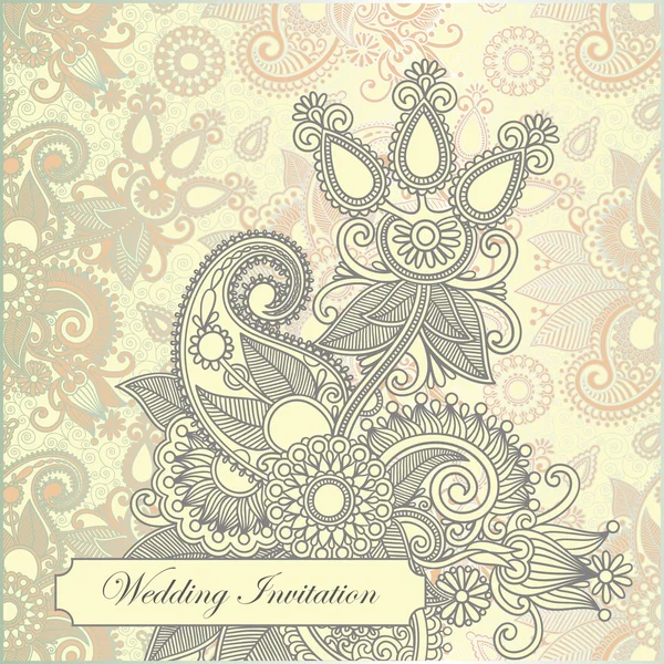 Ornate frame wedding invitation — Stock Vector