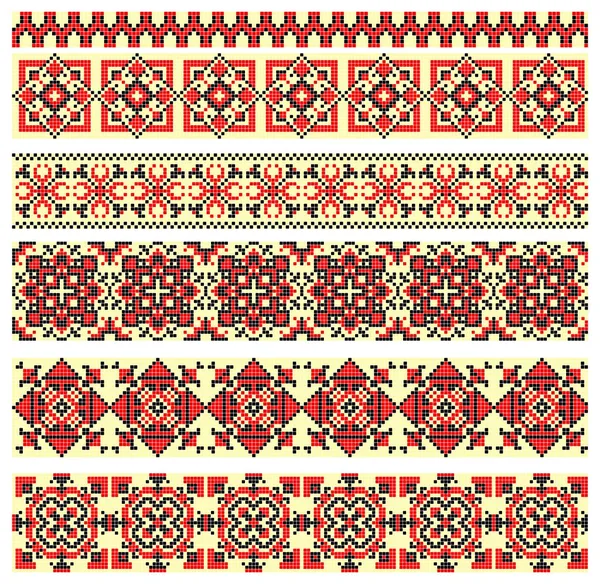 Cross-stitch ethnic Ukraine pattern — Stock Vector