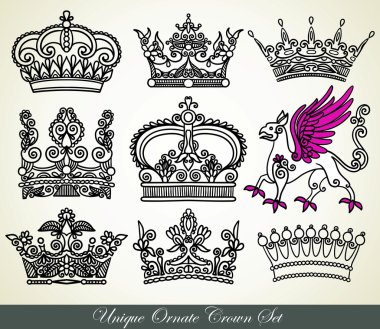 Unique ornamental heraldic crown clipart