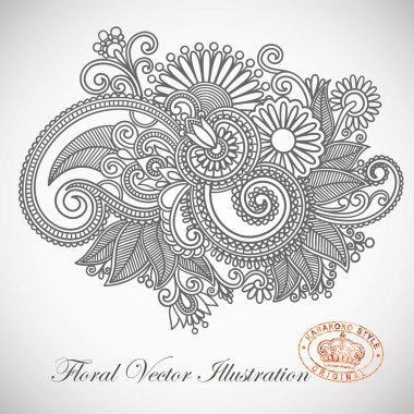 Ornate flower design clipart