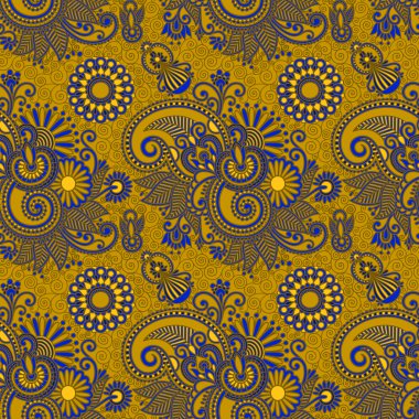 Seamless flower paisley design clipart