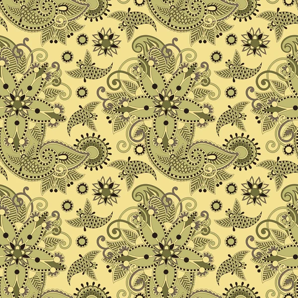 Design paisley fleur sans couture — Image vectorielle