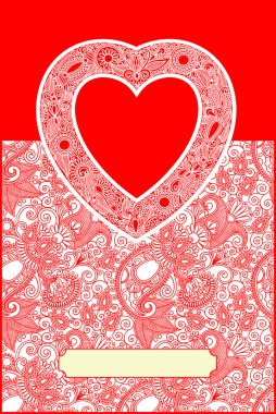 Valentine Day card with heart clipart