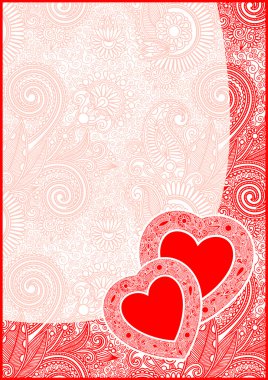 Valentin Day card with heart clipart