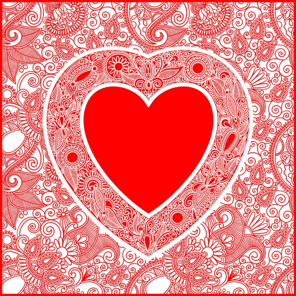 Valentine dag kaart met hart — Stockvector