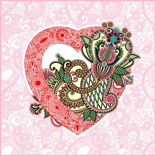 День святого Валентина листівка з серцем — стоковий вектор