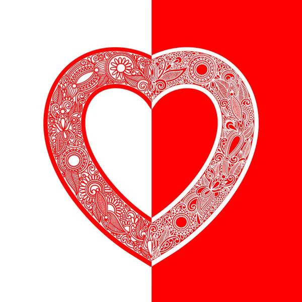 Carte Saint Valentin avec coeur — Image vectorielle