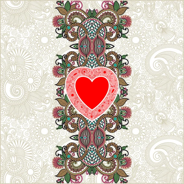 День святого Валентина листівка з серцем — стоковий вектор