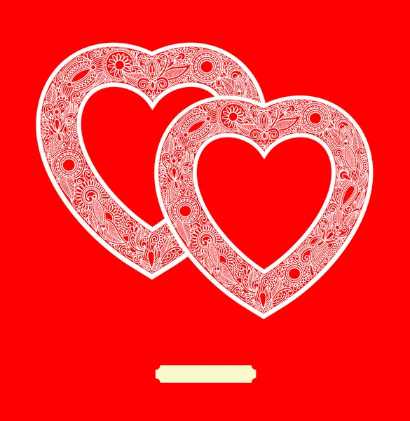Valentine den karta se srdcem — Stockový vektor
