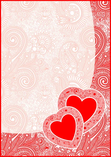 Valentin Tageskarte mit Herz — Stockvektor