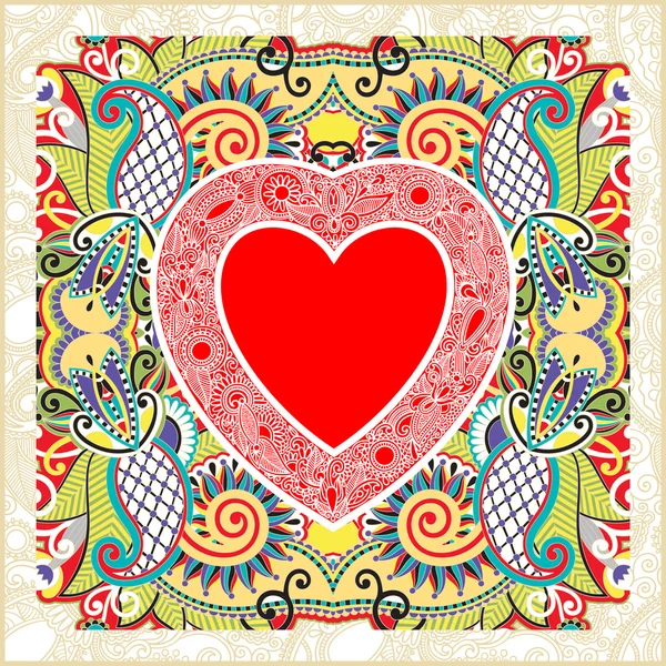 Valentin Tageskarte mit Herz — Stockvektor