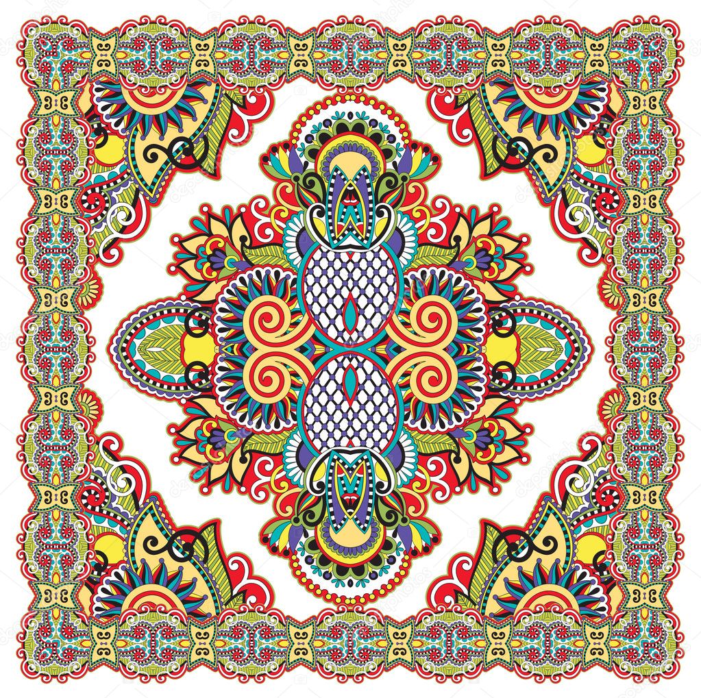 Traditional Ornamental Floral Paisley Bandana — Stock Vector ...