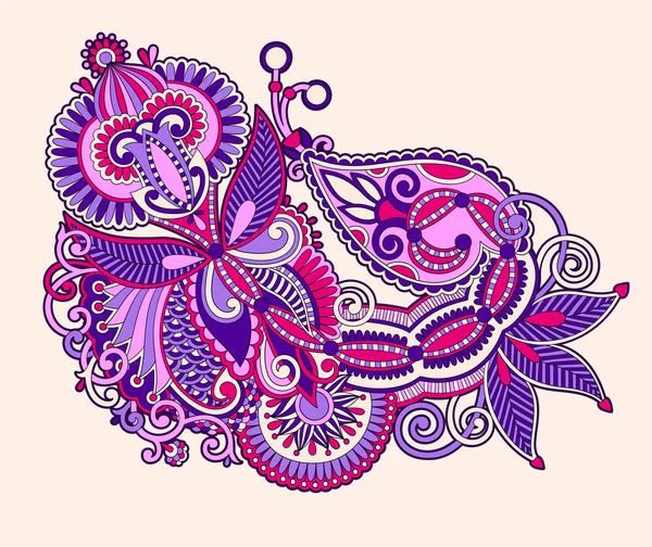 ライン アートの華やかな花のデザイン — ストックベクタ