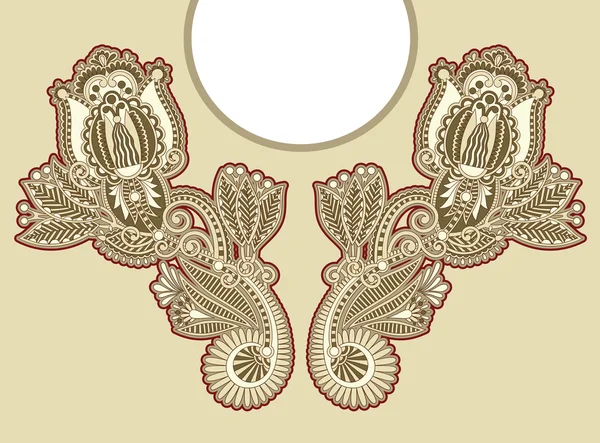 Moda bordado escote — Vector de stock