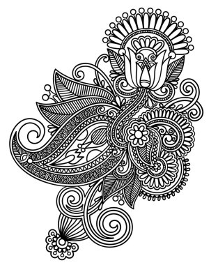 Ornate flower design clipart