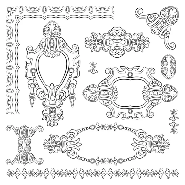 Ornate vintage decorative design heraldic element — Stock Vector