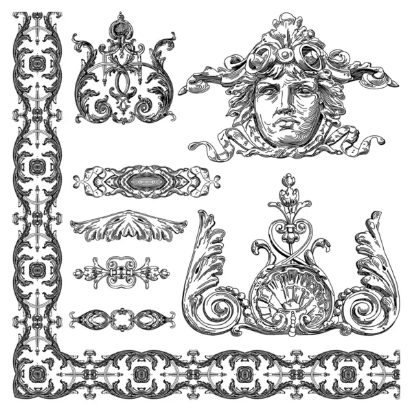 Dibujo a mano elemento de diseño ornamental boceto vintage — Vector de stock