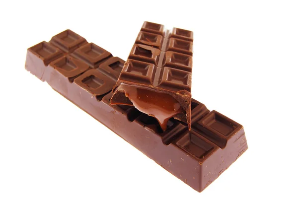 Chokolade bar på en hvid baggrund - Stock-foto