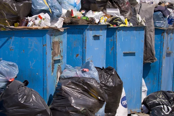 stock image Full garbage containers