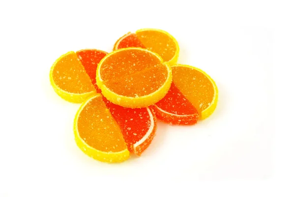 Galaretki owocowe w postaci owoców cytrusowych zrazików — Zdjęcie stockowe