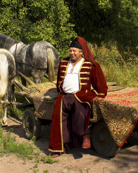 Kiev Ukraine July of 7 .nacyonal'nyy ethnic museum.Cossack on a