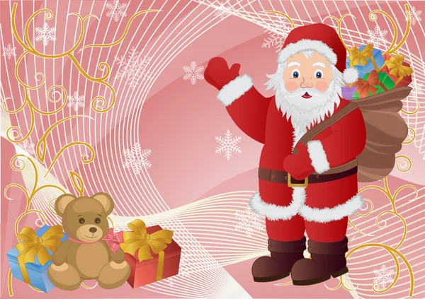 Santa Claus magic Christmas holidays — Stock Vector