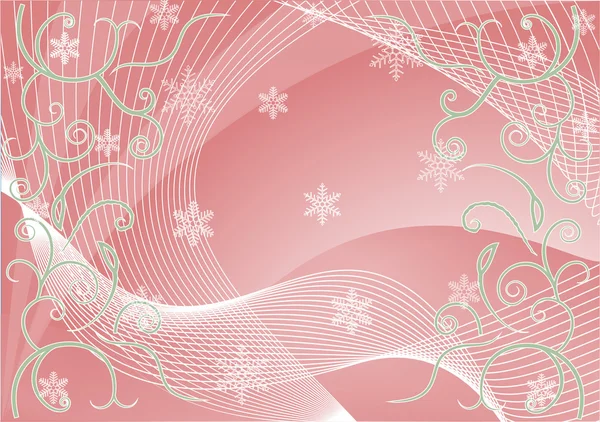 Fondo con patrones rosados de invierno — Archivo Imágenes Vectoriales