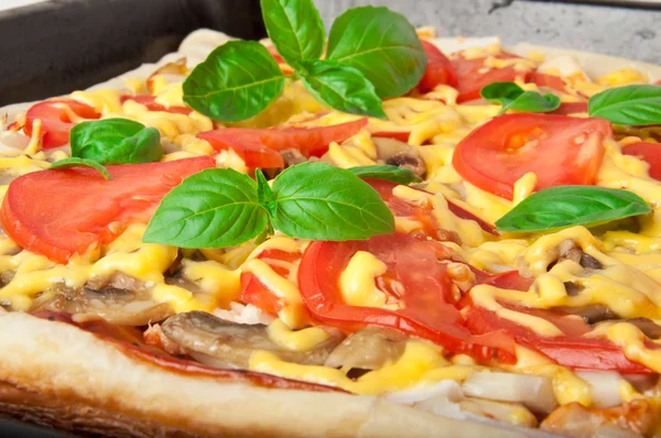 Een plak van heerlijke zelfgemaakte pizza — Stockfoto