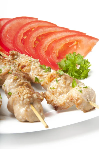 Kebab från en kycklingfilé — Stockfoto