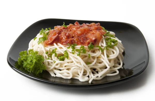 Detailní záběr na špagety — Stock fotografie